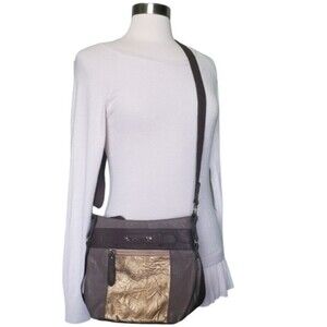 Rosetti Brown Gold Cross-body Bag